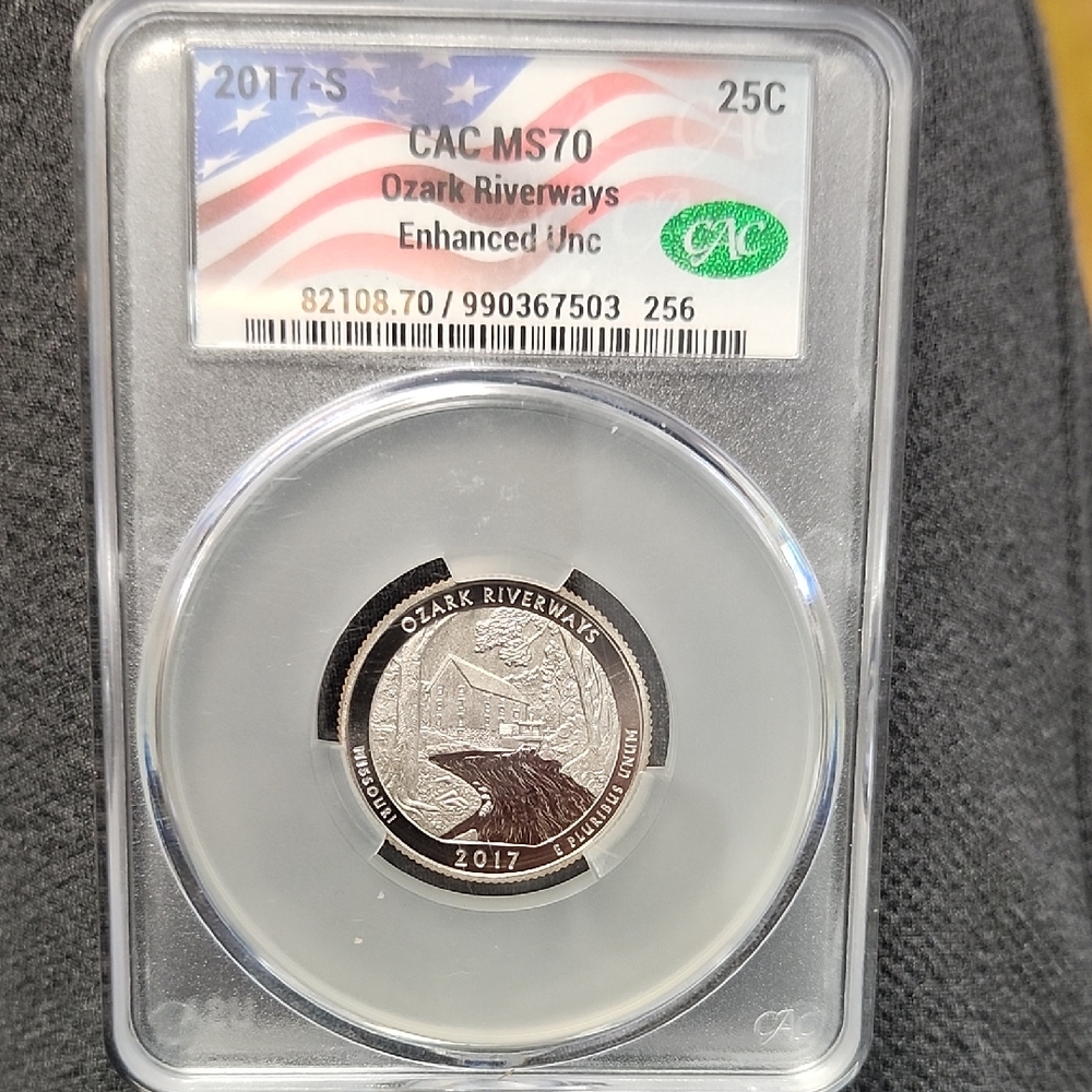 2017-S Ozark Riverways Quarter Enhanced Uncirculated CAC MS70